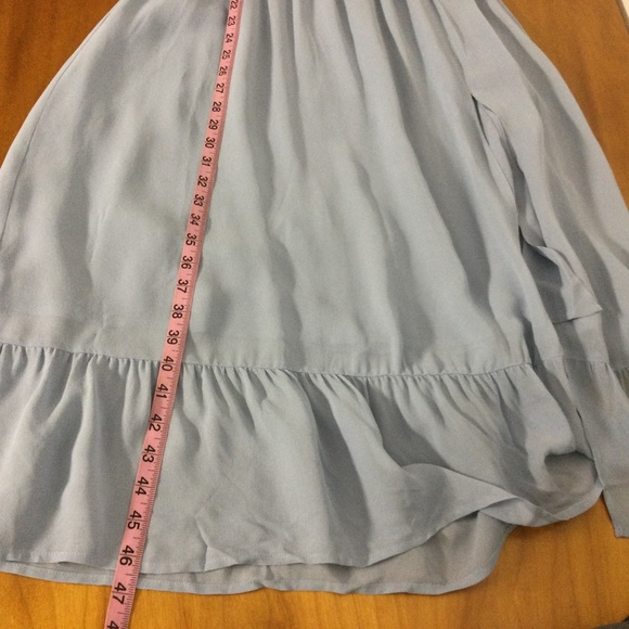 Reformation Meadow Smocked Bodice Slit Square Neck Puff Sleeve Midi In Mineral M - Picture 14 of 15